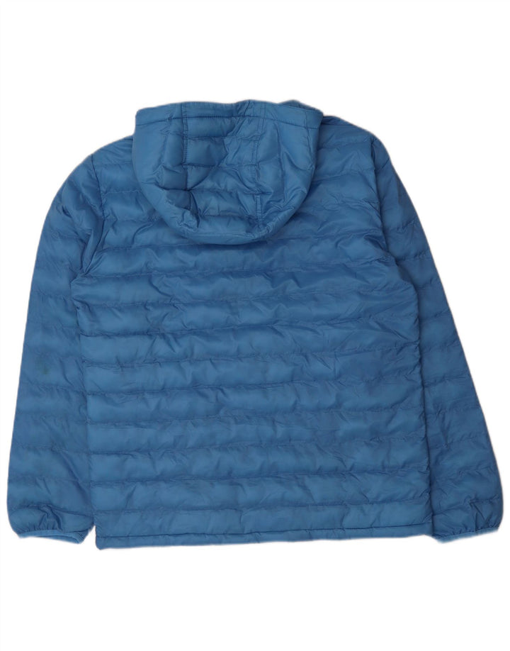 LEVI'S Mens Hooded Padded Jacket UK 38 Medium Blue Polyester