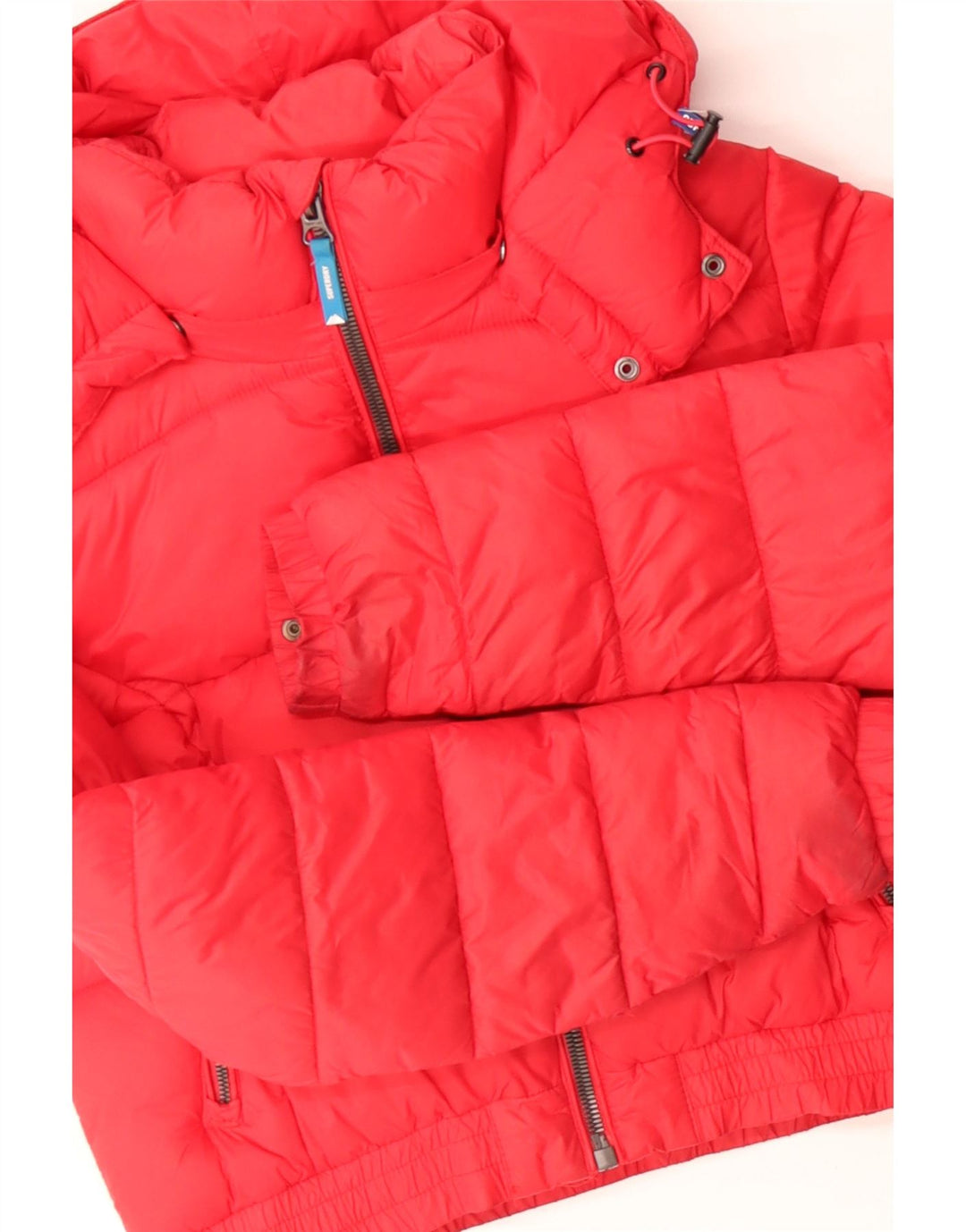 Jachetă căptușită cu glugă pentru femei SUPERDRY UK 10 Small Red Colorblock