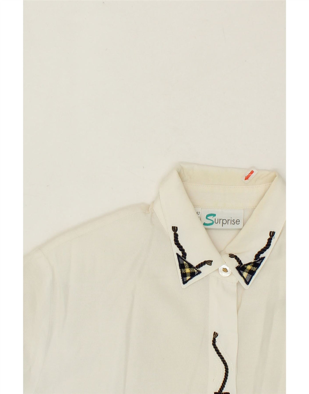 SURPRISE Womens Short Sleeve Shirt IT 48 XL White Viscose Vintage SURPRISE and Second-Hand SURPRISE from Messina Hembry 