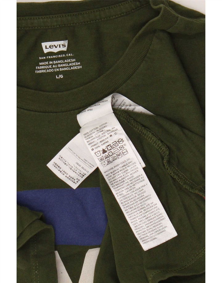 Tricou grafic Levi's pentru bărbați Top mare din bumbac verde