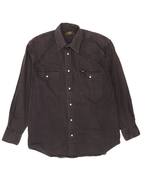 Cămașă Lee pentru bărbați din denim, bumbac mediu negru
