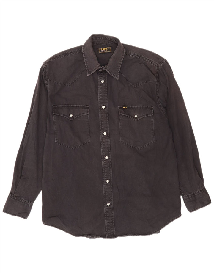Cămașă Lee pentru bărbați din denim, bumbac mediu negru