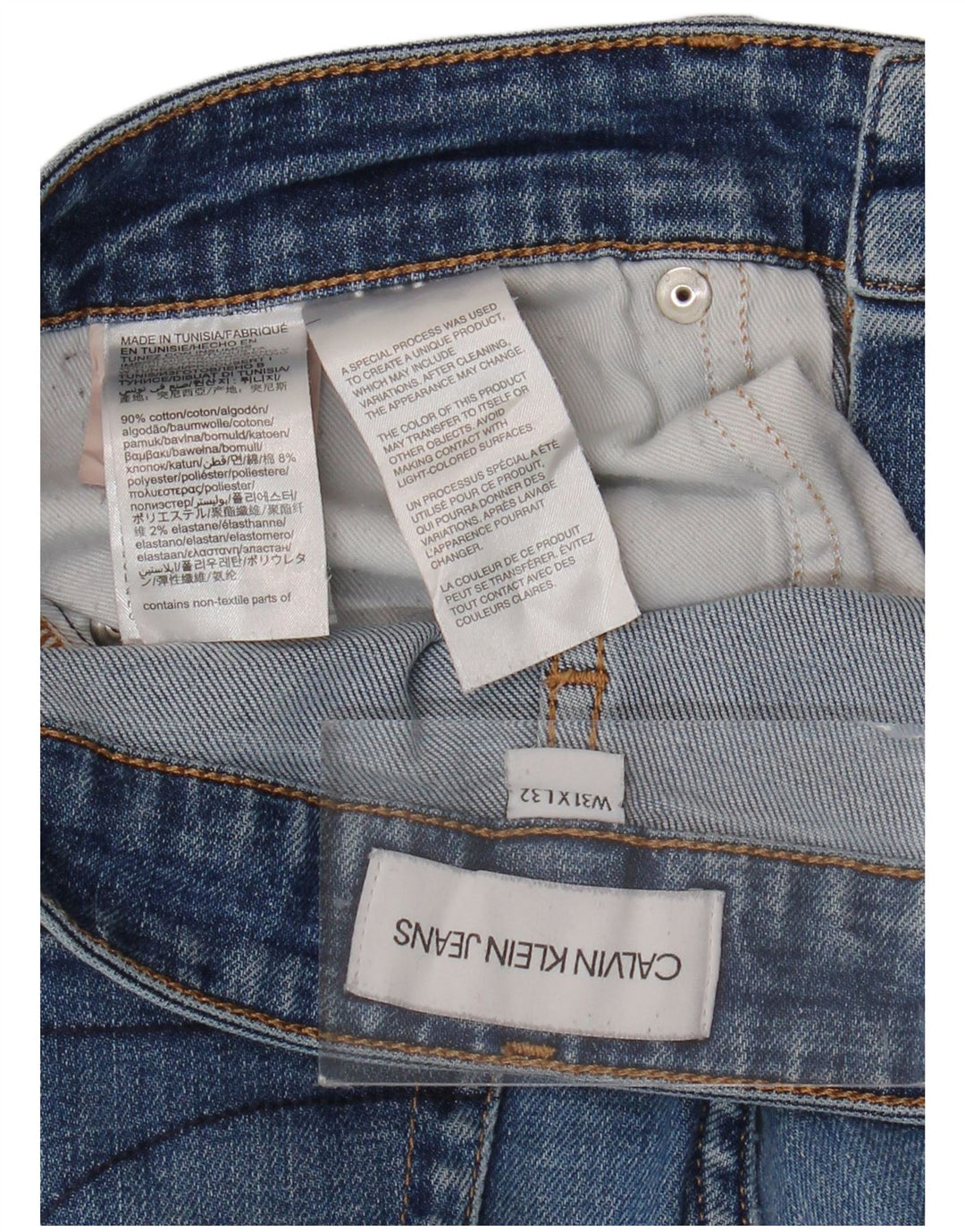 Blugi slim pentru bărbați CALVIN KLEIN W31 L32 Bumbac albastru