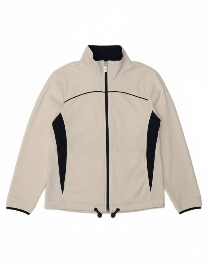 ASICS Womens Tracksuit Top Jacket UK 16 Large White Colourblock