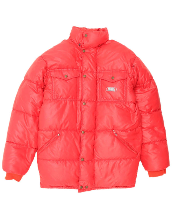 Vintage Mens Padded Jacket UK 40 Large Red Polyamide