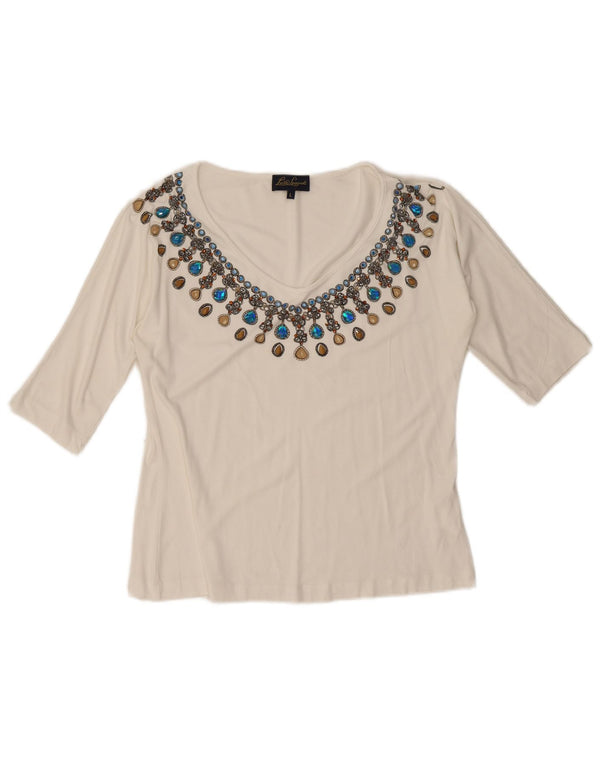 Bluză pentru femei Luisa Spagnoli Top UK 14 Large White Viscose