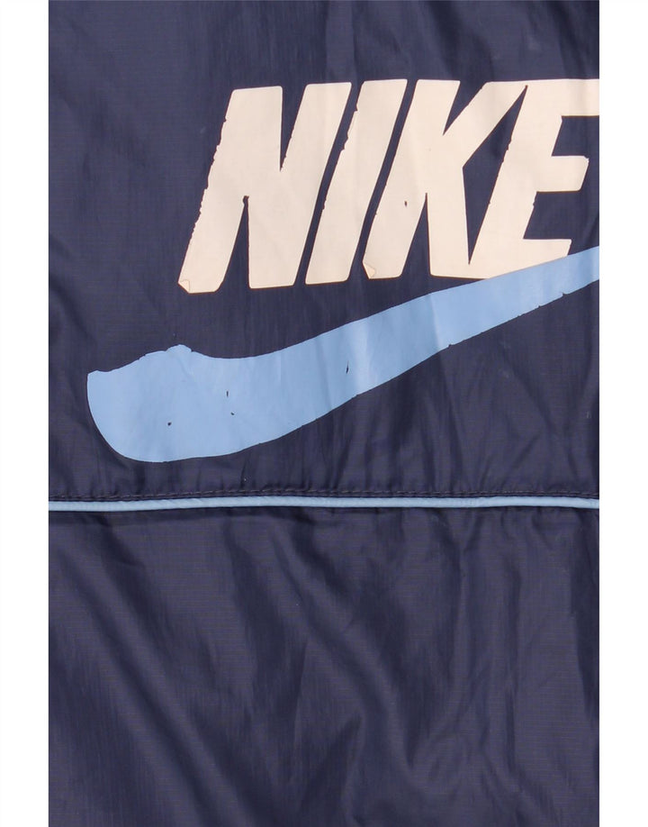 Jachetă căptușită cu glugă grafică Nike pentru băieți 12-13 ani, mare, bleumarin