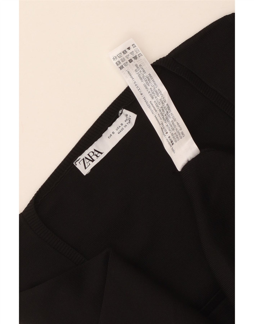 Rochie în formă de A cu mânecă lungă pentru femei Zara UK 10 Poliester negru mic