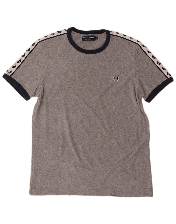 Tricou grafic pentru bărbați FRED PERRY Top, gri mediu, bumbac color bloc