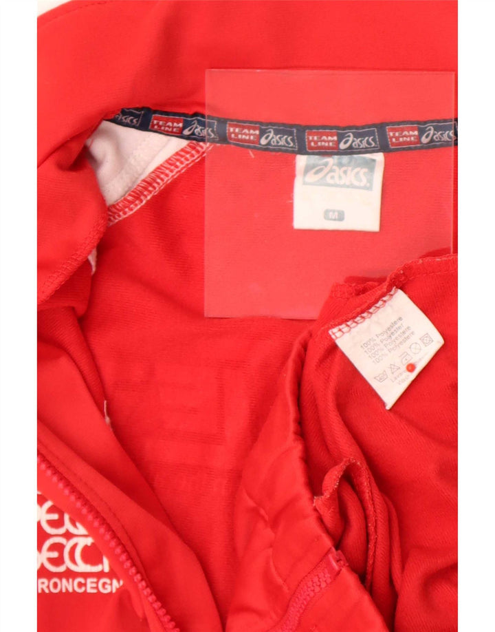 Jachetă de top pentru trening grafic Asics pentru bărbați, roșu mediu, poliester color bloc
