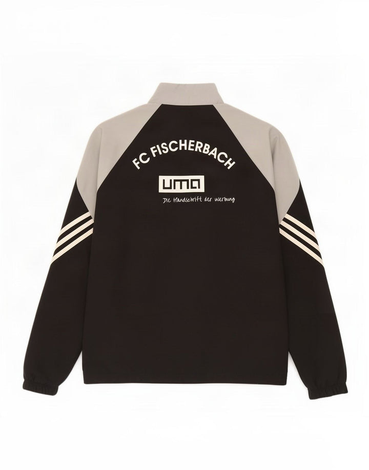 Jachetă de top pentru trening grafic pentru bărbați Adidas, negru mediu, poliester bloc de culoare