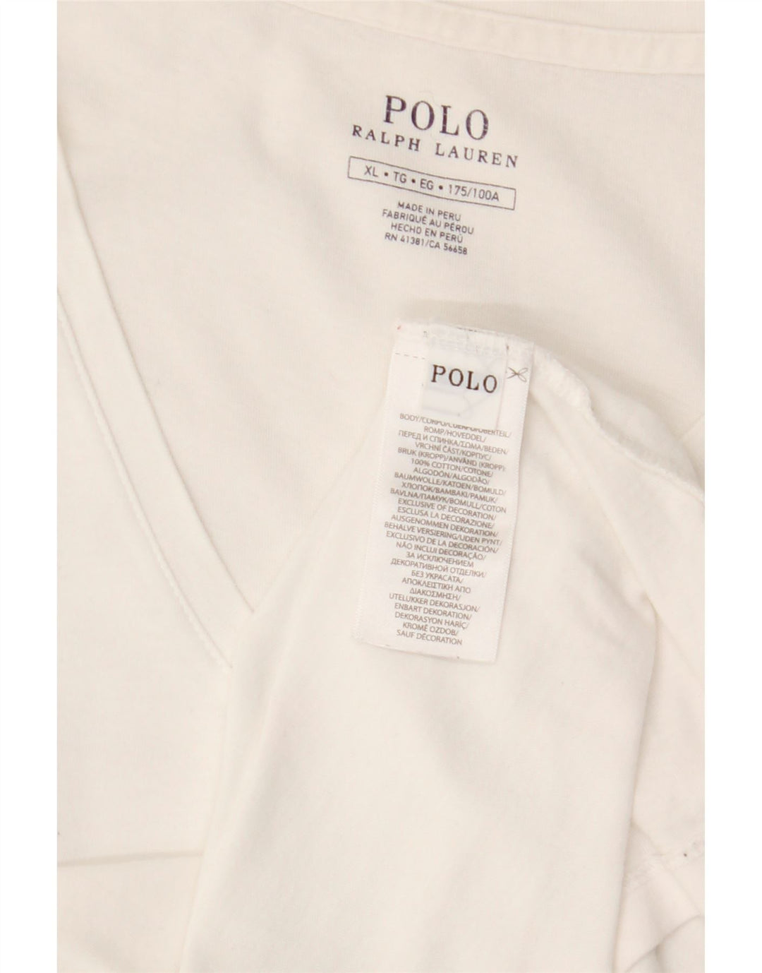POLO RALPH LAUREN Tricou Bărbați Top XL Bumbac Alb
