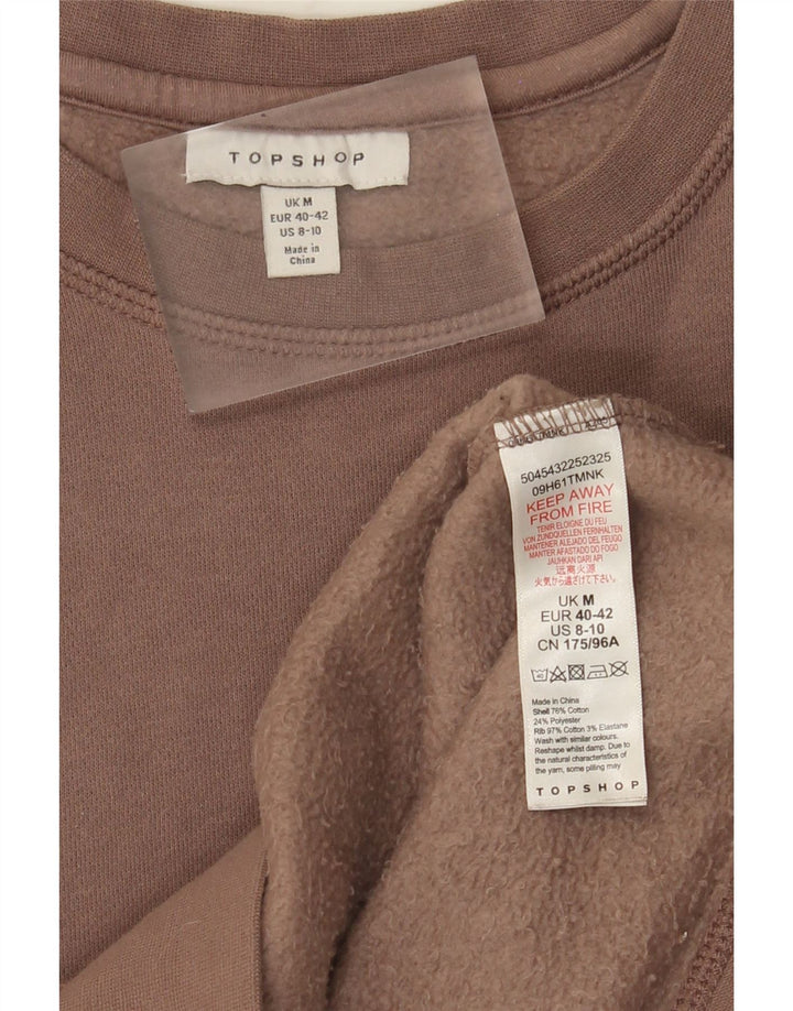 Pulover pentru femei Topshop, pulover UK 14, bumbac maro mediu
