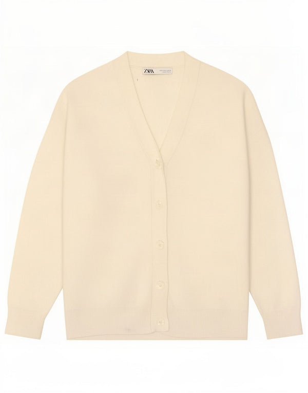 Pulover cardigan supradimensionat pentru femei Zara UK 10 mic din viscoză albă