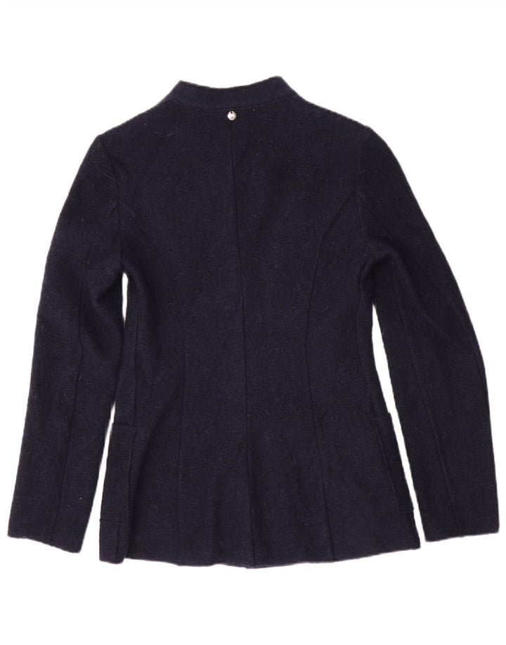 Sacou pentru femei Benetton cu 2 nasturi, UK 6 XS, poliester bleumarin