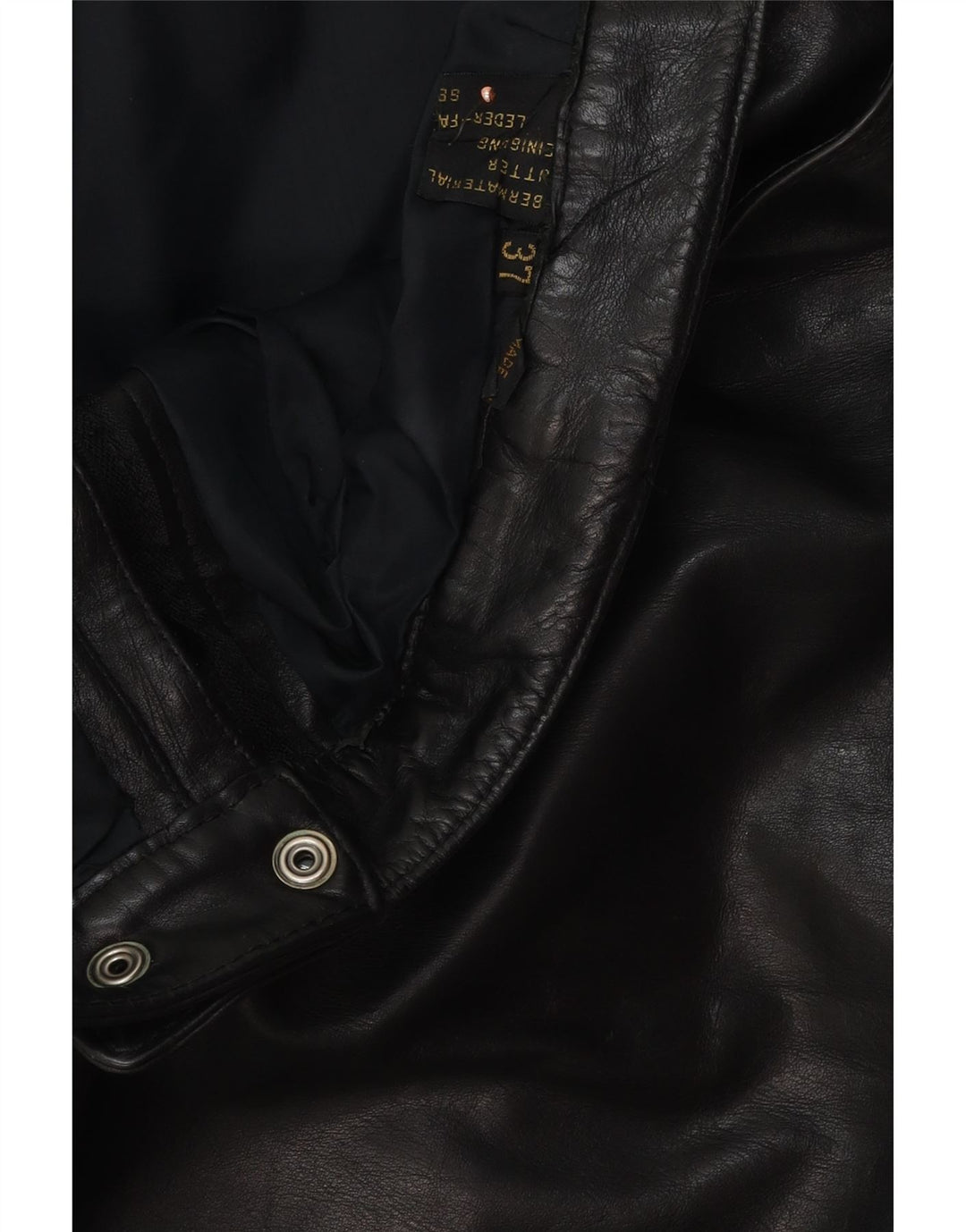 Pantaloni slim din piele vintage pentru bărbați W37 L34 din piele neagră