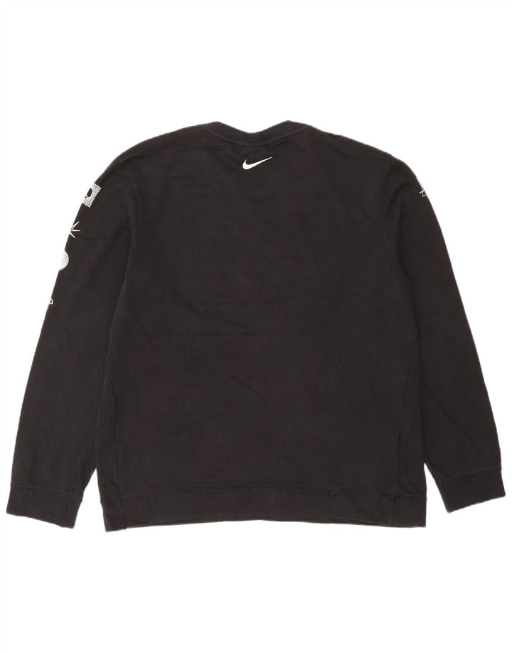Pulover Nike Therma-Fit Graphic pentru bărbați, bumbac mediu negru