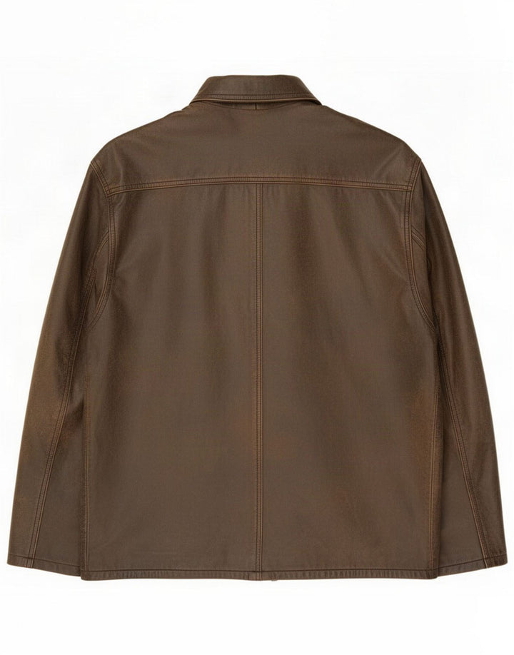 NEW MAN Jachetă de piele pentru bărbați UK 40 Large Brown Classic