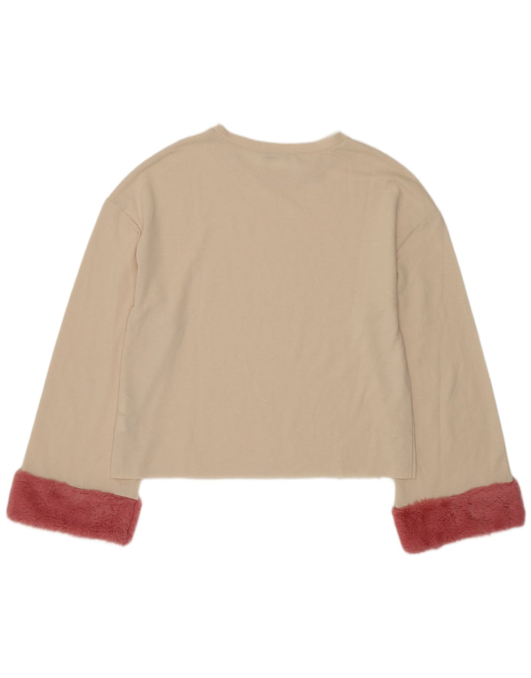 Top supradimensionat pentru femei Zara cu mânecă lungă UK 10 mic bej colorblock