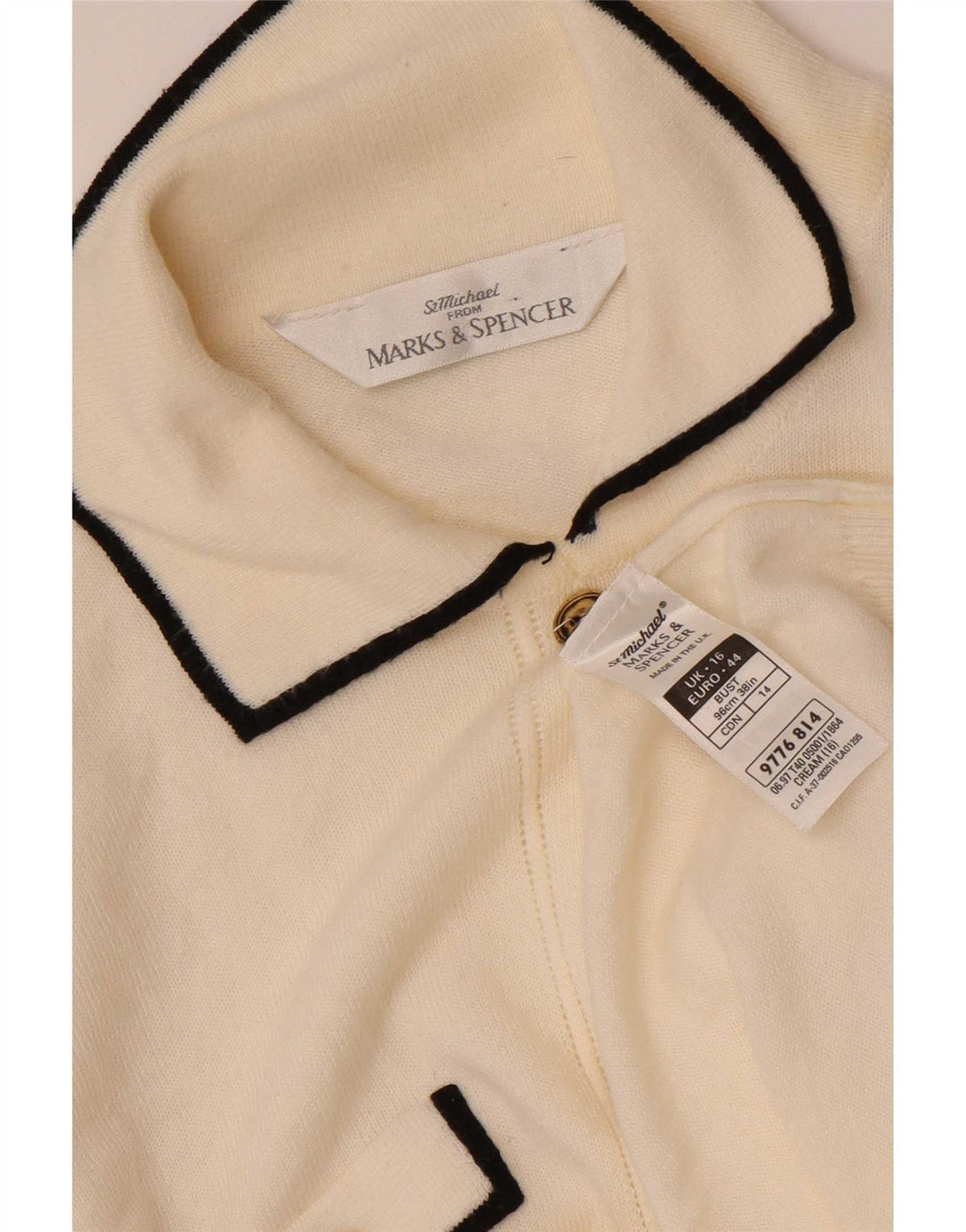 Pulover cardigan St. Michael pentru femei Marks & Spencer UK 16, mare, alb