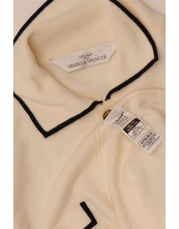 Pulover cardigan St. Michael pentru femei Marks & Spencer UK 16, mare, alb