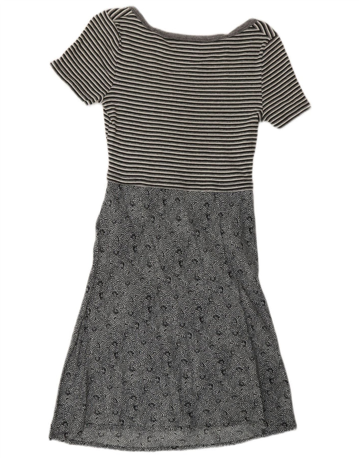 SISLEY Womens A-Line Dress UK 10 Small Grey Striped