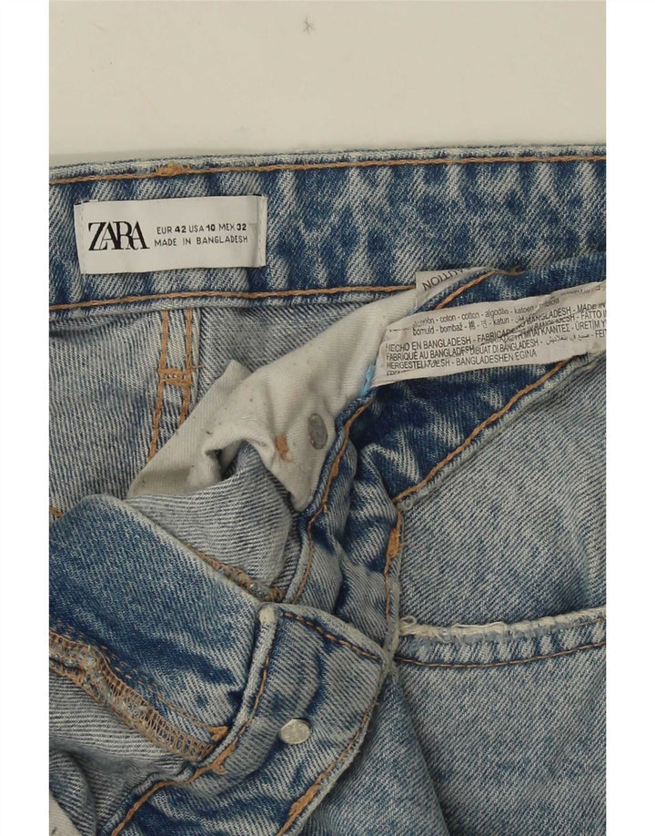Pantaloni scurți din denim învechit pentru femei Zara EU 42 Large W32 Blue Bumbac