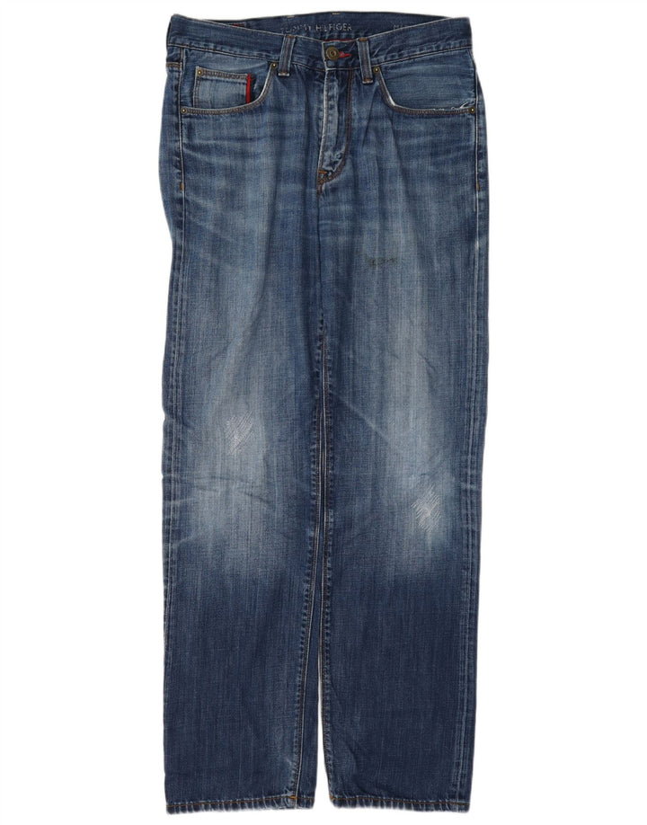 Blugi drepți distressed pentru bărbați Tommy Hilfiger L32 L32 Bumbac albastru