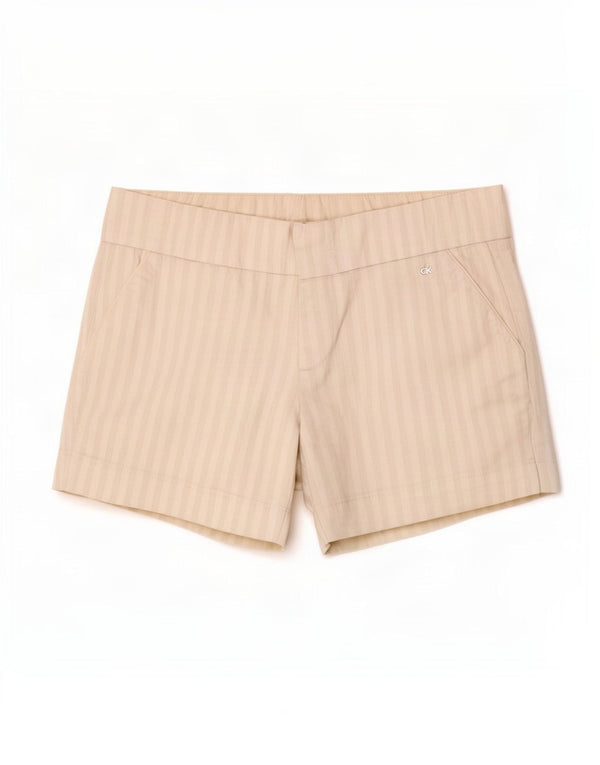 Pantaloni scurți chino Calvin Klein pentru femei W30, bumbac cu dungi medii, bej