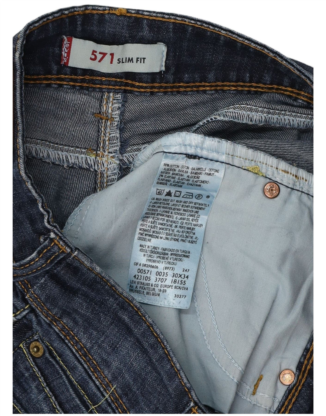Blugi 571 slim pentru femei LEVI'S L30 L34 bumbac bleumarin