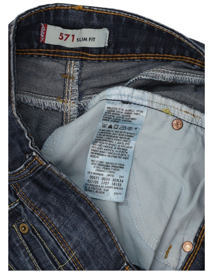 Blugi 571 slim pentru femei LEVI'S L30 L34 bumbac bleumarin