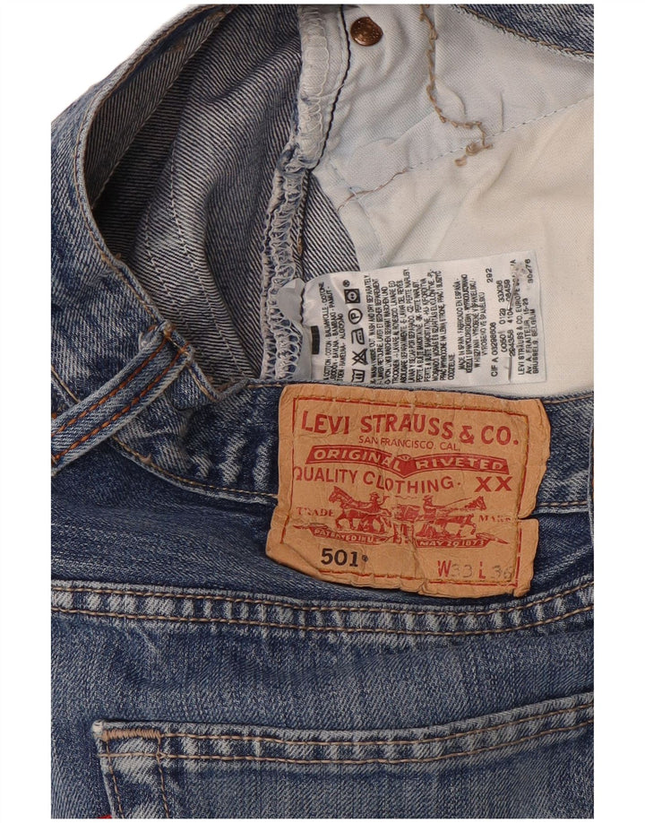 Blugi drepti pentru bărbați Levi's 501 W33 L27 Bumbac albastru