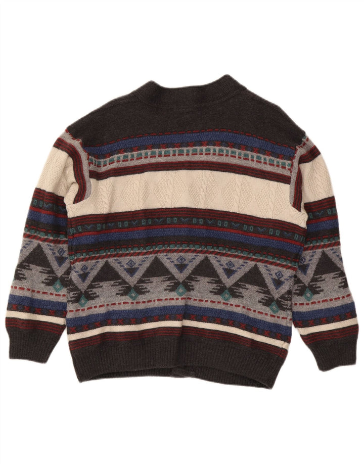 Pulover cardigan pentru bărbați Dolomiten IT 50 Lână geometrică multicoloră medie