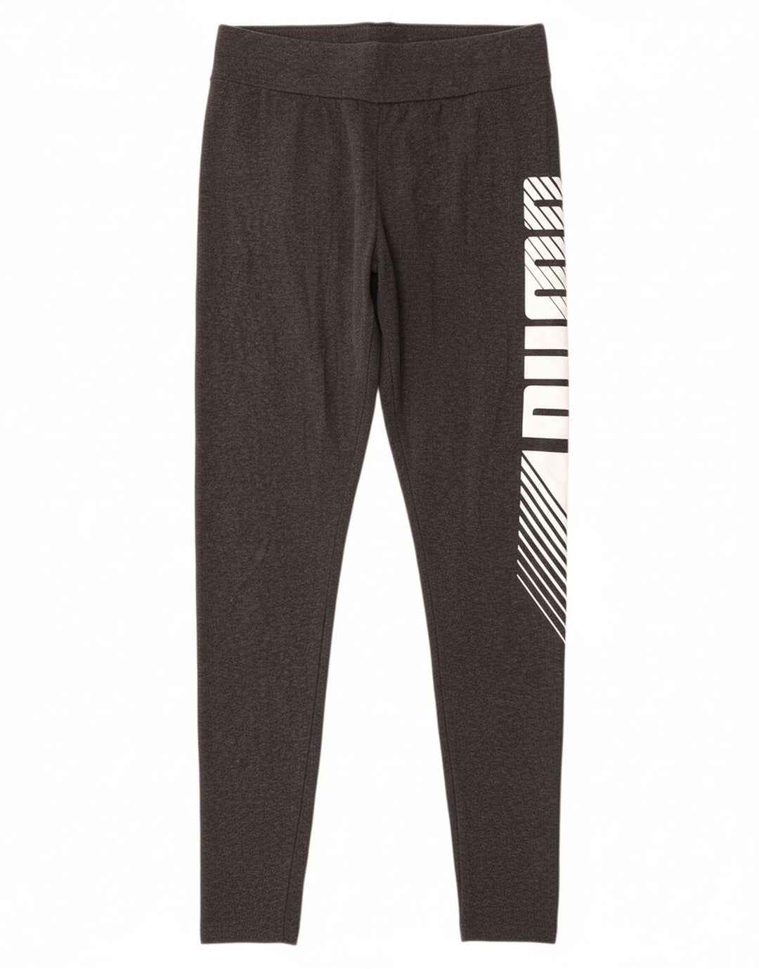 PUMA Womens Graphic Leggings UK 14 Medium  Grey Cotton