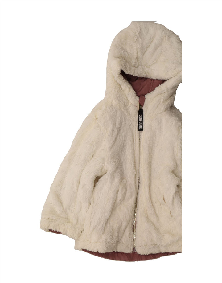 DKNY Girls Hooded Reversible Jacket 3-4 Years Pink Colourblock Polyester Vintage Dkny and Second-Hand Dkny from Messina Hembry 