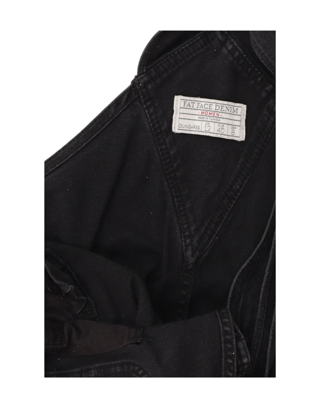 FAT FACE Salopete pentru damă Pantaloni scurți din denim UK 12 Medium W34 Bumbac negru