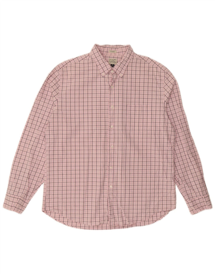 Cămașă clasică pentru bărbați J. Crew, XL, bumbac cu carouri roz