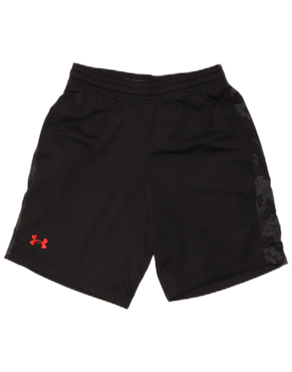 Under Armour Mens Sport Shorts Small Black Camouflage Polyester