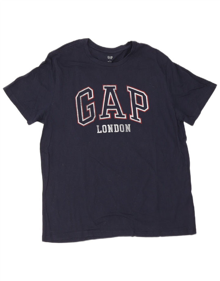 Tricou grafic Gap pentru bărbați Top mare din bumbac bleumarin