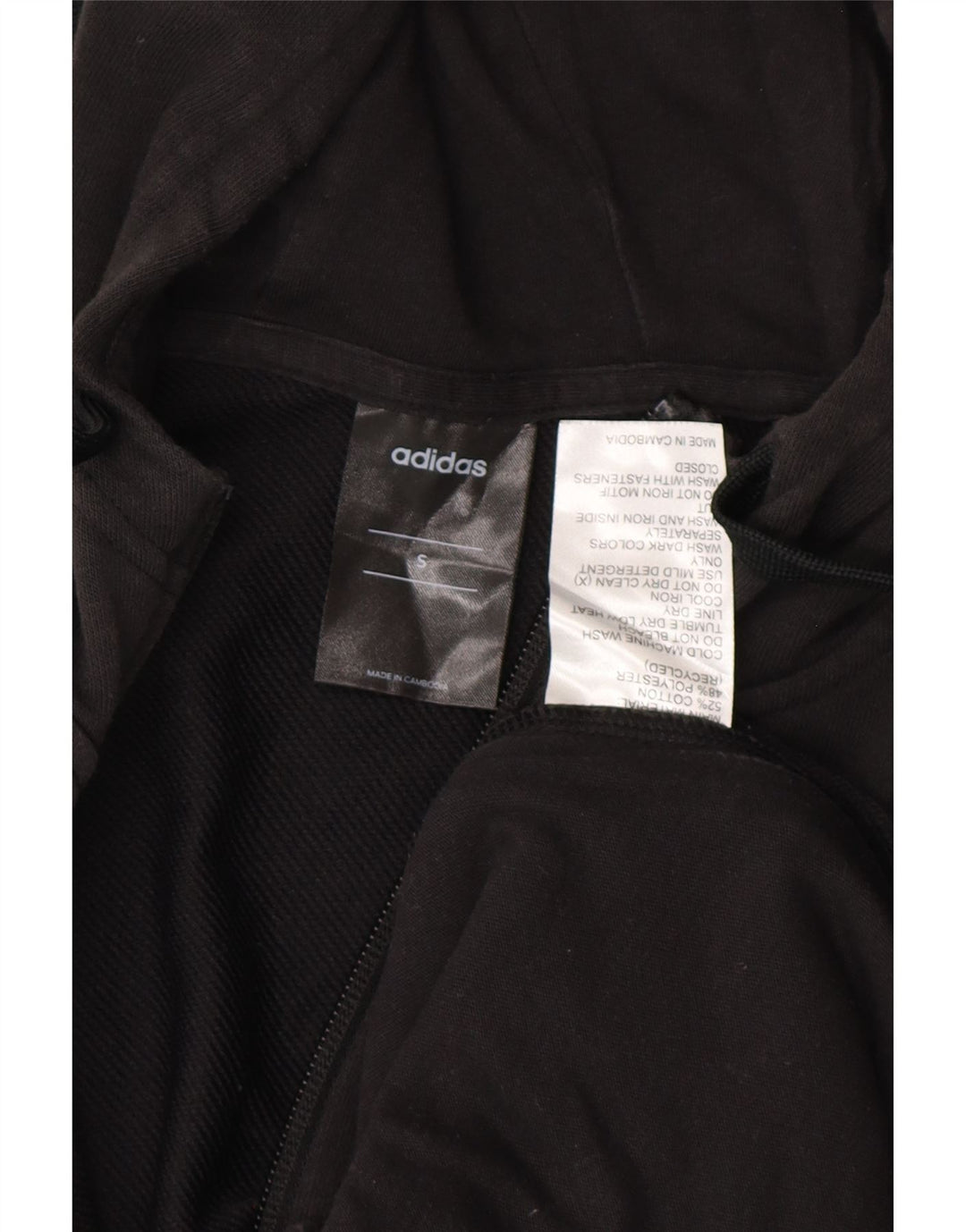 Pulover ADIDAS Climalite Zip pentru bărbați, bumbac mic, negru