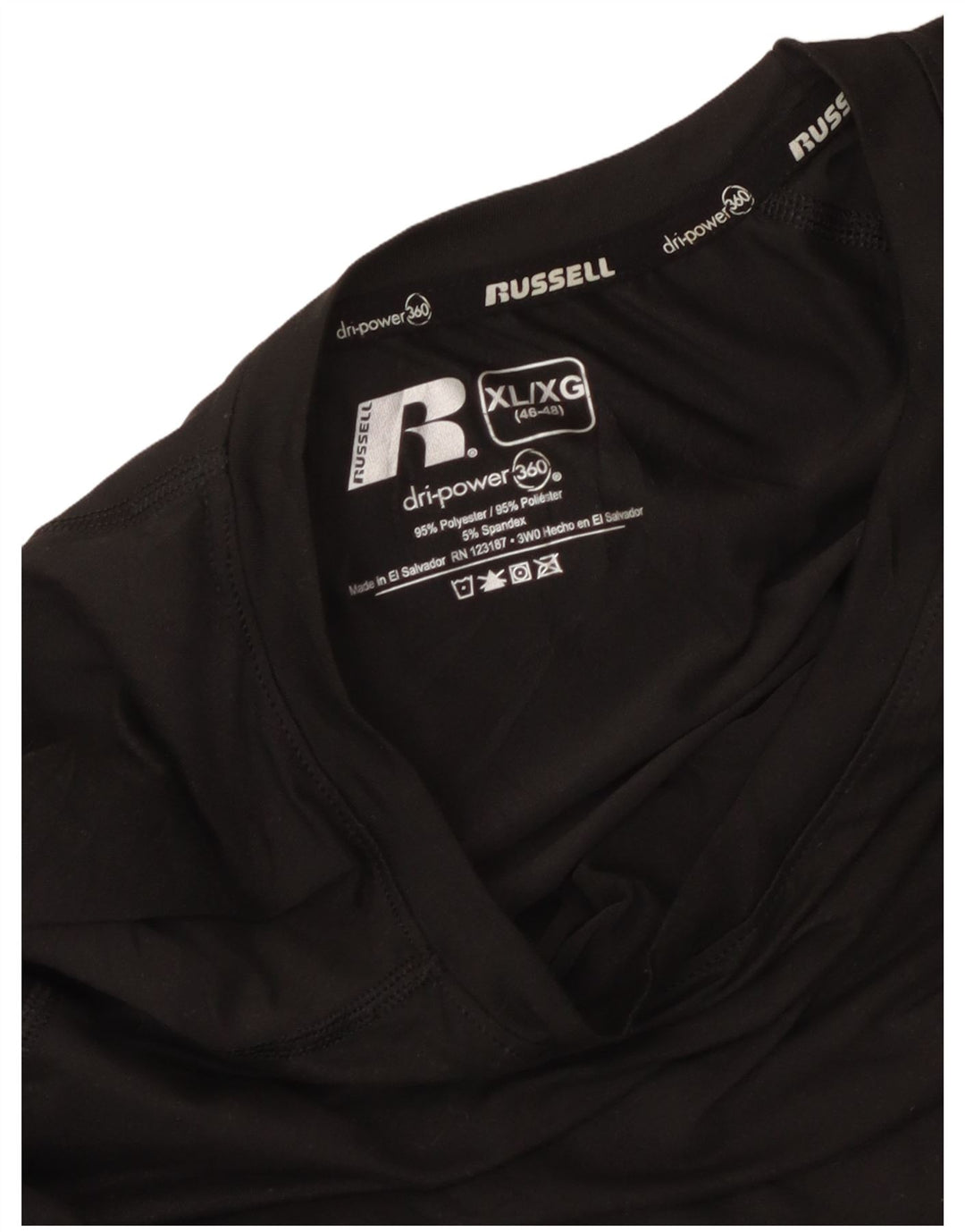 RUSSELL ATHLETIC Top pentru bărbați cu mânecă lungă XL poliester gri