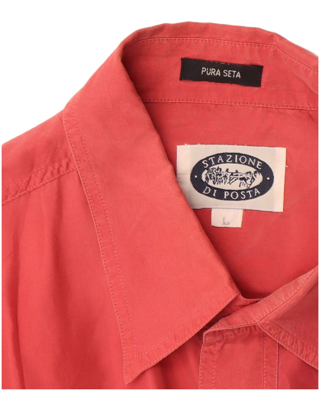 Cămașă Vintage bărbați mare, roz, mătase