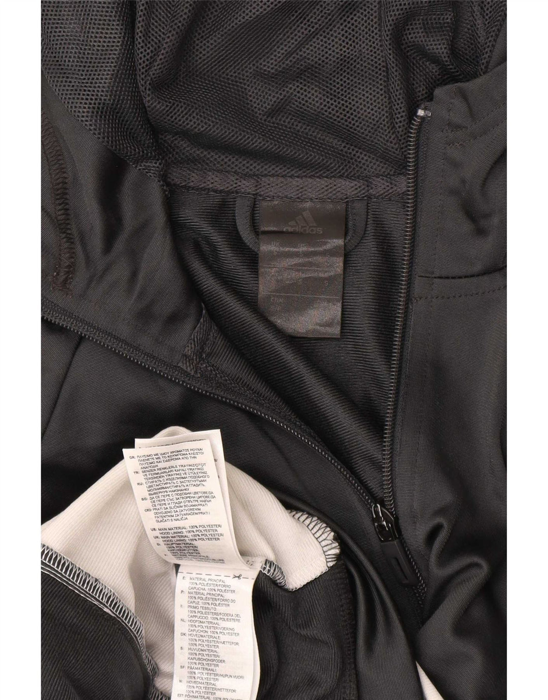 Pulover cu capota cu fermoar Adidas pentru bărbați, mic, gri, poliester color bloc