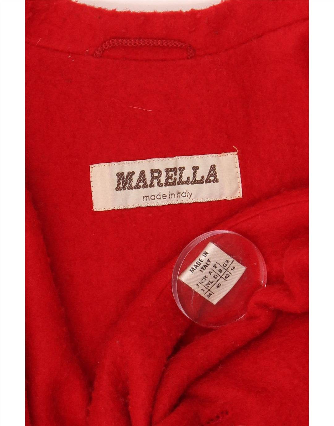 MARELLA Womens Overcoat UK 14 Large  Red Vintage Marella and Second-Hand Marella from Messina Hembry 