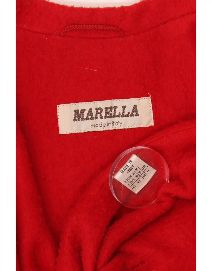 MARELLA Womens Overcoat UK 14 Large  Red Vintage Marella and Second-Hand Marella from Messina Hembry 