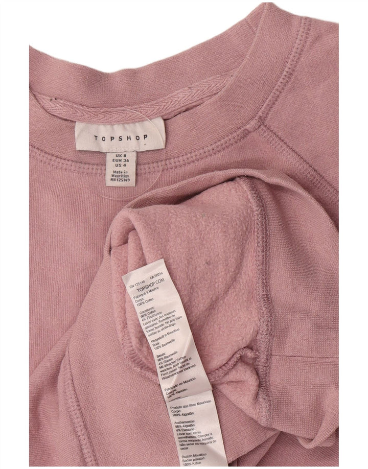 Pulover supradimensionat pentru femei Topshop UK 8 mic bumbac roz