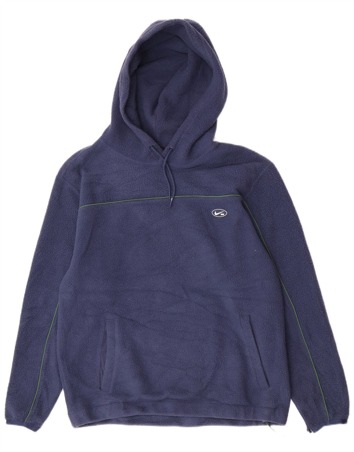 Pulover pentru bărbați Nike din fleece cu glugă, mare, albastru, poliester