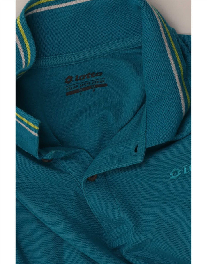 Tricou polo pentru bărbați Lotto, cu dungi mari, albastre