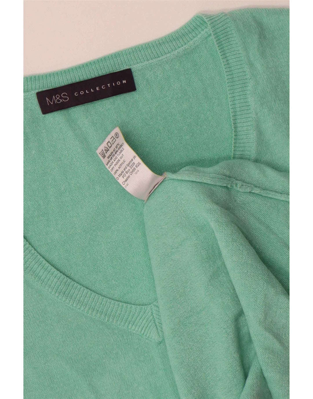 Marks & Spencer Pulover supradimensionat pentru femei cu decolteu în V UK 10 Small Green