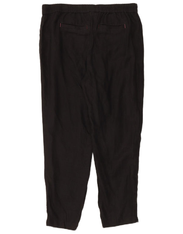 White Stuff Pantaloni tăiați pentru femei cu talie înaltă UK 14 Large W34 L27 Negru